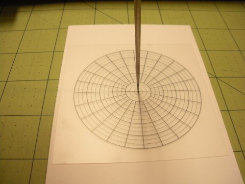 Judy Larson's How to Find and Mark the Center of a Disc. - , Wire Jewelry Design, Design, Tools, Place the printed plastic grid
